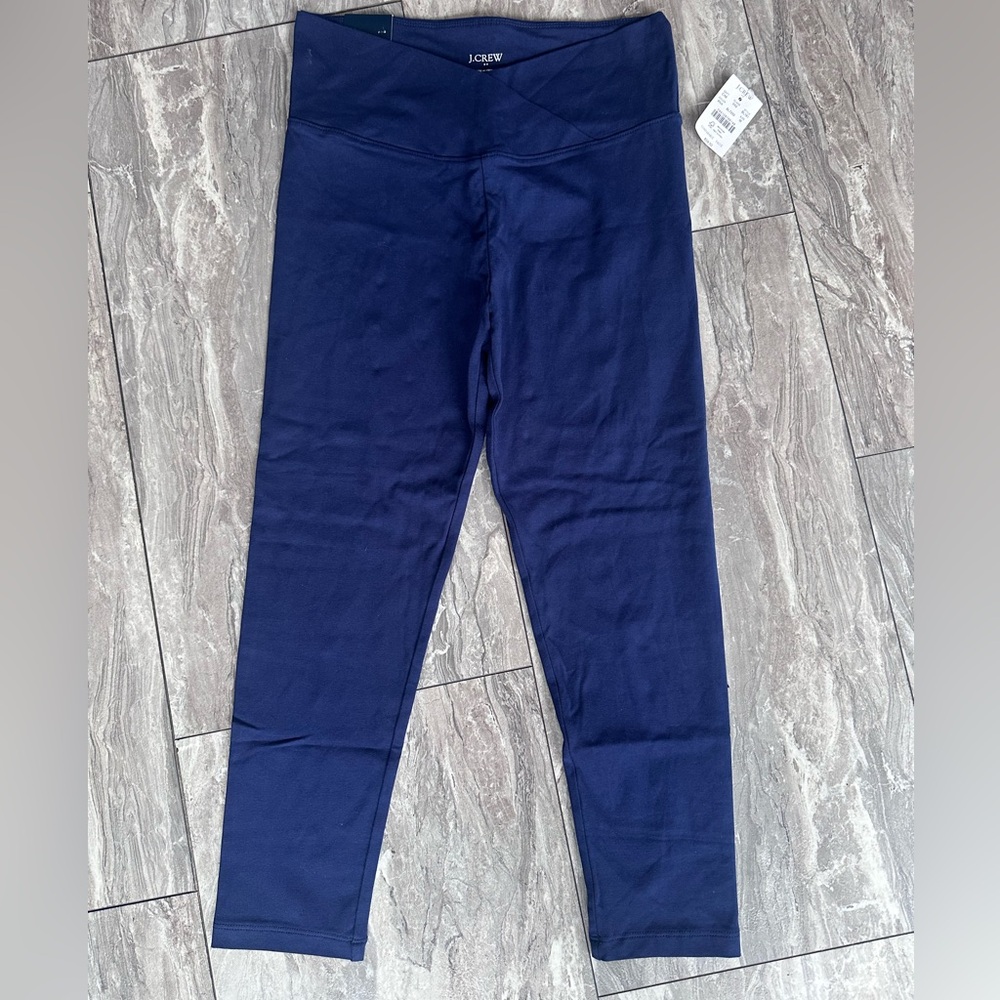 NWT J Crew navy blue cropped‎ crossover leggings - Medium